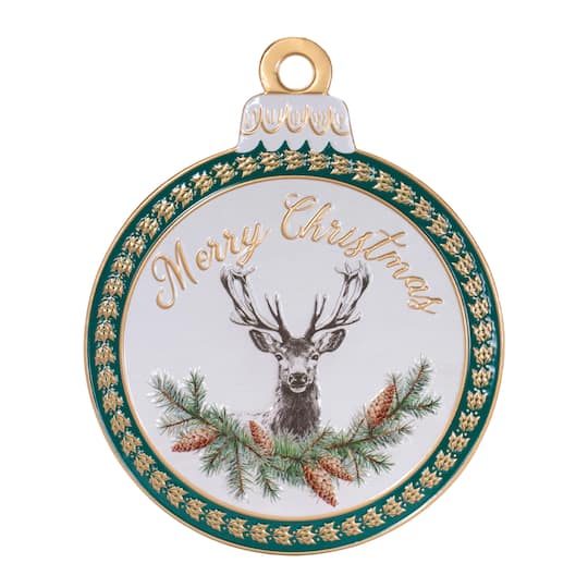 Melrose 15.25" Merry Christmas Deer Ornament Wall Sign
